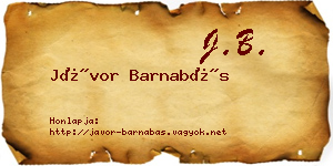 Jávor Barnabás névjegykártya