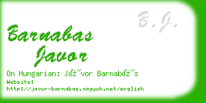 barnabas javor business card